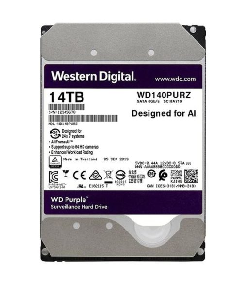 قیمت هارددیسک اینترنال وسترن دیجیتال مدل Purple WD140PURZ